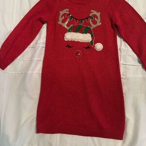 The Children's Place Red Long Sleeve Crew Neck Sweater Dress